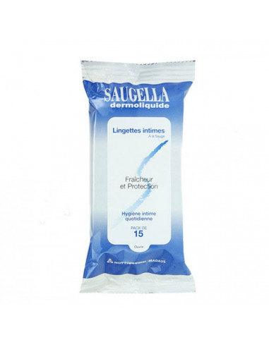 SAUGELLA Dermoliquide  Bte 15 Lingettes