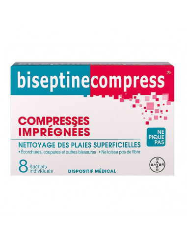 BISEPTINE Bte 8 Compresses