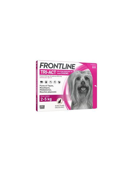 FRONTLINE TRI ACT CHIEN XS 2/5 kg 3 Pipettes