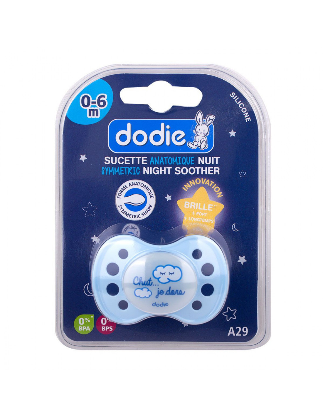 Sucettes anatomiques +6 mois spéciales nuit Dodie - sucettes bébé