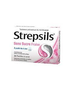 STREPSILS Fraise Ss Sucres Bte 24 Pastilles